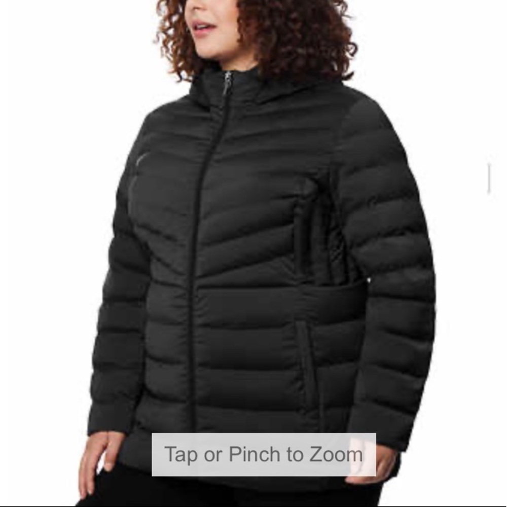 32 Degrees Heat hooded stretch jacket black 3X
